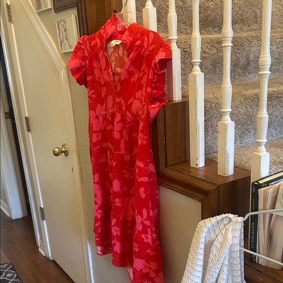 Umgee Dresses & Skirts - Umgee Red and Pink Floral Midi Dress